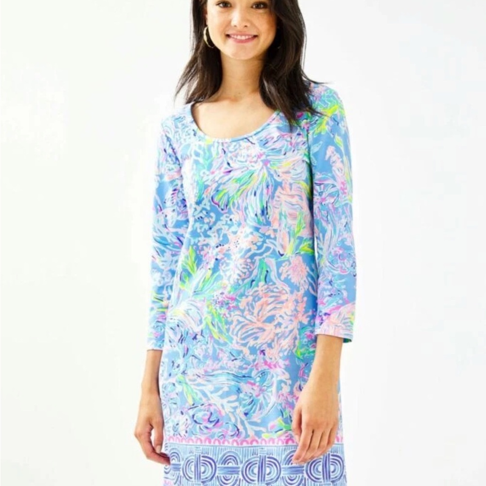 Brand New with Tags- Lily Pulitzer Beacon Women's Blue and Pink Dress- Small